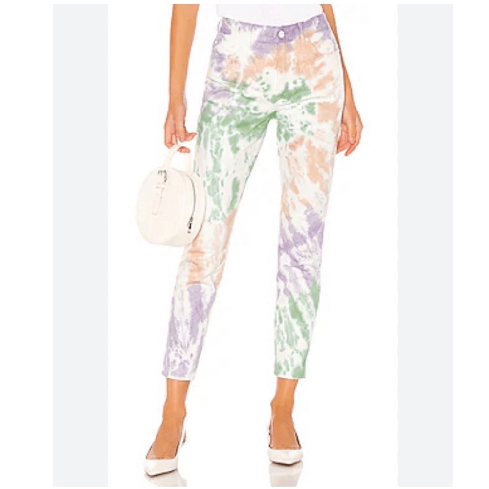 GRLFRND Karolina Tie Dye Jeans in Sugar Magnolia Size 27 Made in USA 100% cotton